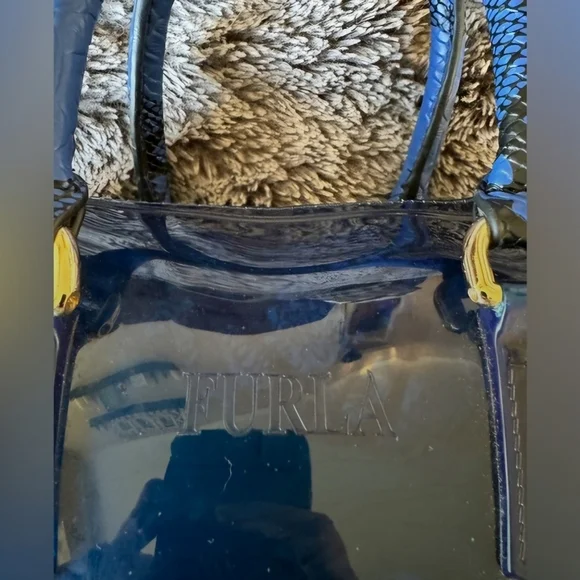 Furla Candy Bag Limited Edition, Blue And Black Snakeskin Print. - Picture 13 of 14